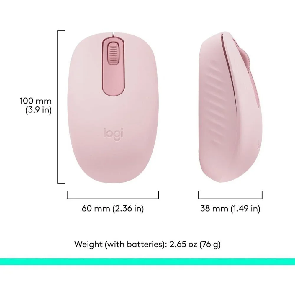 ✨Mouse Pink Bluetooth Wireless Compact and Portable 12-Month Battery for Laptops